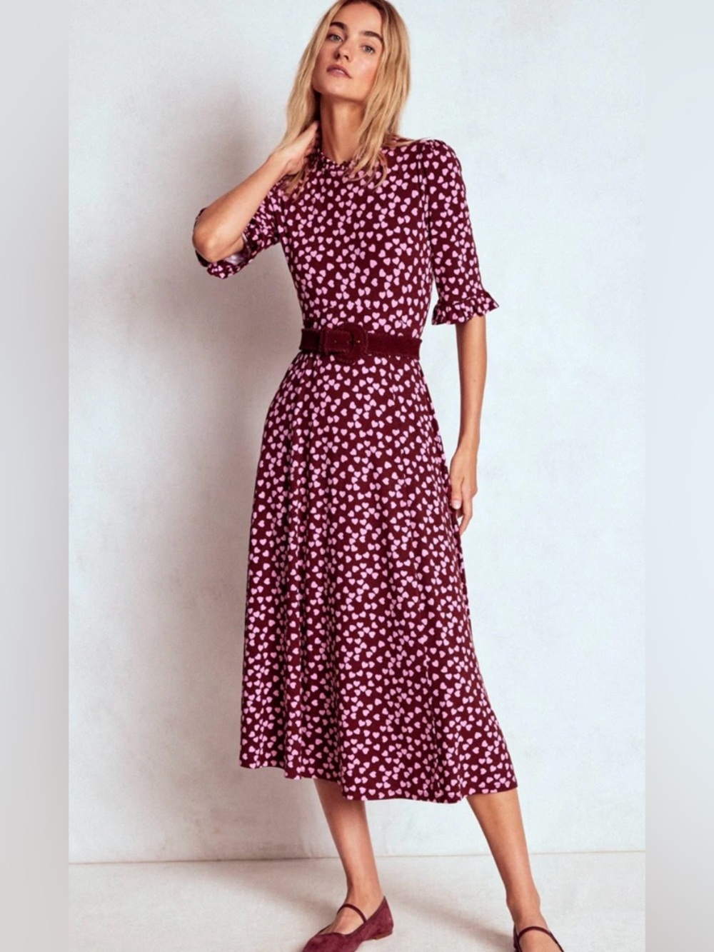 Boden Ruffle Seamed Midi Dress